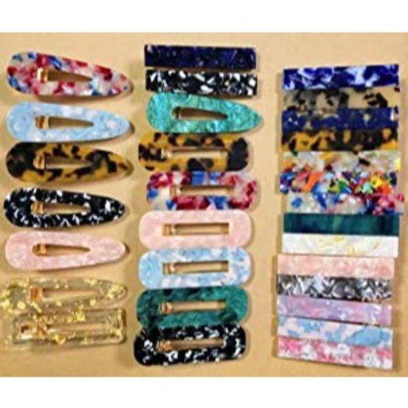 New 30pcs Resin Hair Clips Set, Acrylic Alligator Clips Hair Accessories…